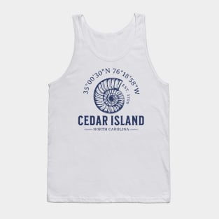 Cedar Island Nautilus Sea Shell Vacation in NC Tank Top